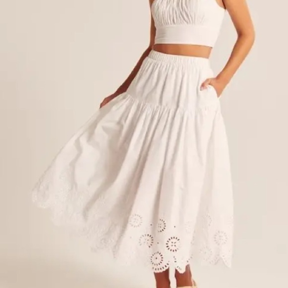 Abercrombie Eyelet Midi Skirt